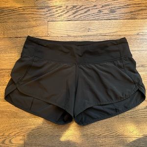 Lululemon speed up shorts black size 4